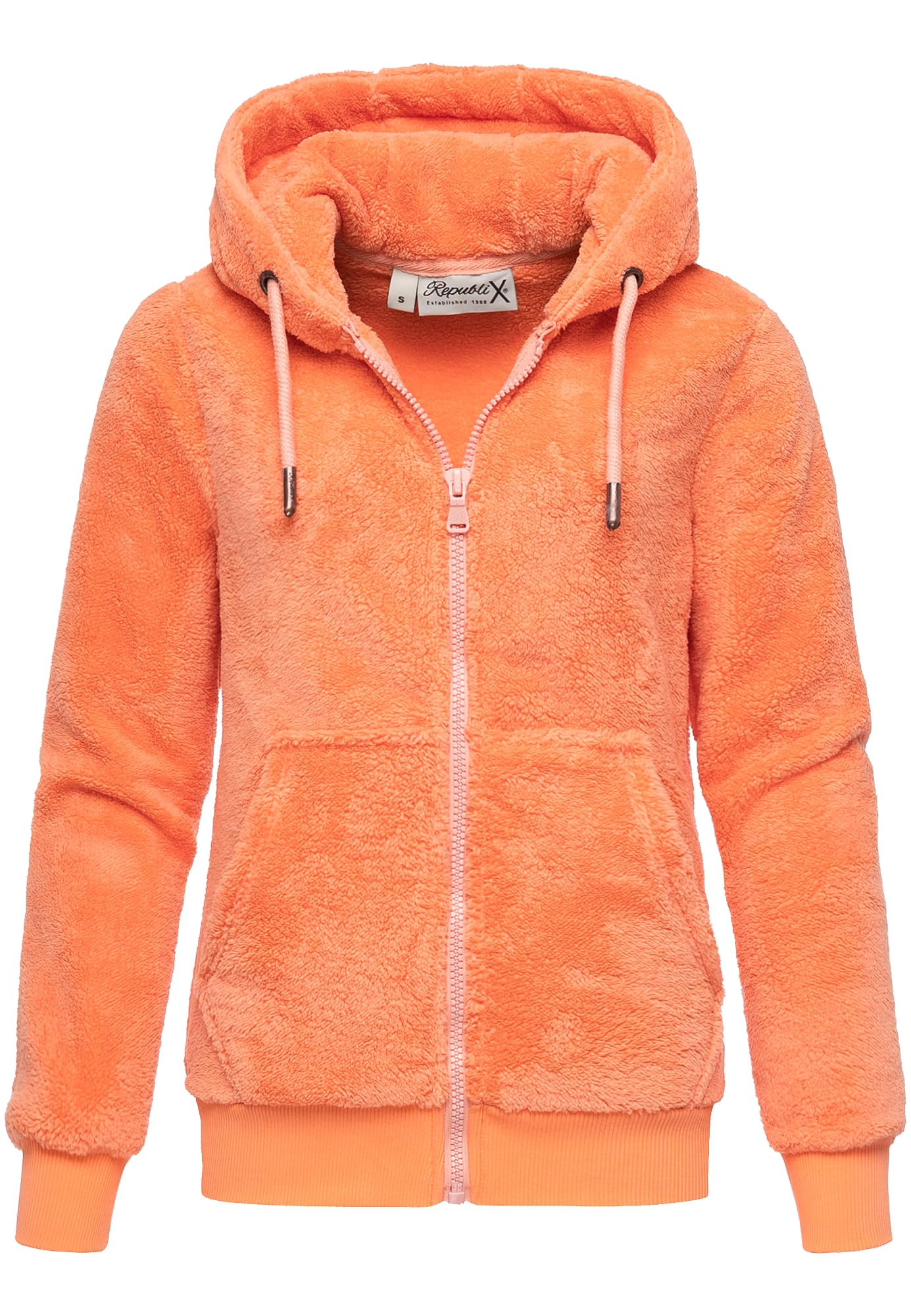 REPUBLIX Damen Teddy Sweatjacke Plüsch Hoodie Pullover Zipper Jacke RD-015