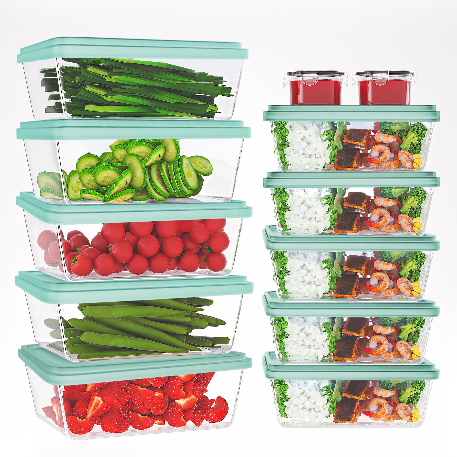 30 PCS Larger Food Storage Containers with Lids, Microwave Safe Meal Prep Containers, Airtight Bento Boxes Lunch Containers, BPA Free & Dishwasher Safe Kitchen Organization Plastic Storage Containers…