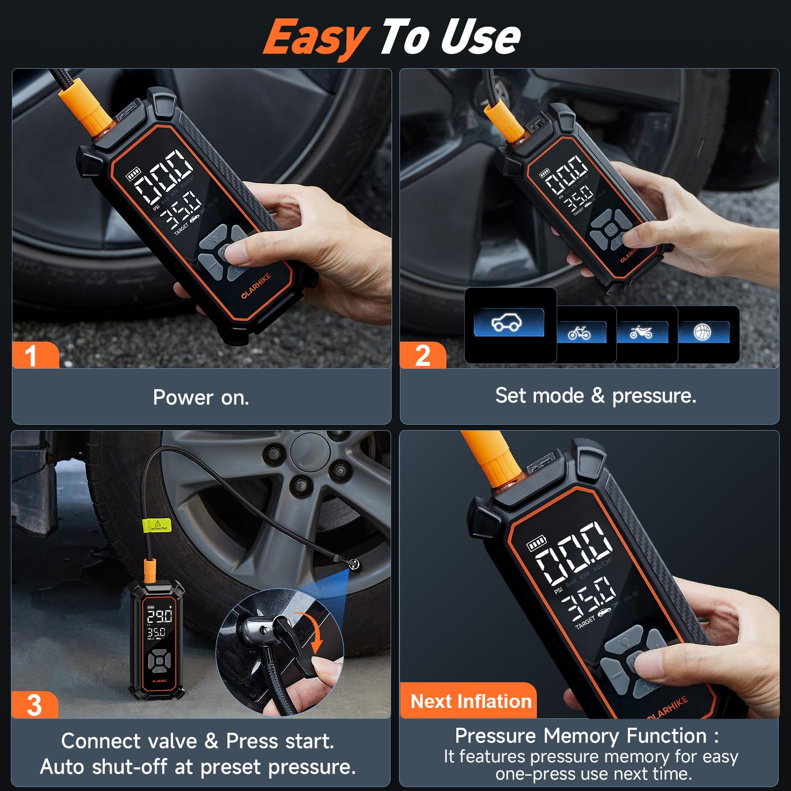 OlarHike Portable Tire Inflator - Fast & Powerful -11