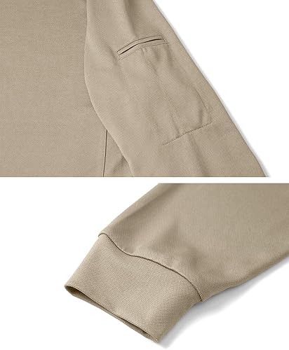 Vista 5 de NAVEKULL Polo táctico de manga larga para hombre, de secado rápido, ligero, militar, para senderismo, deportes y golf