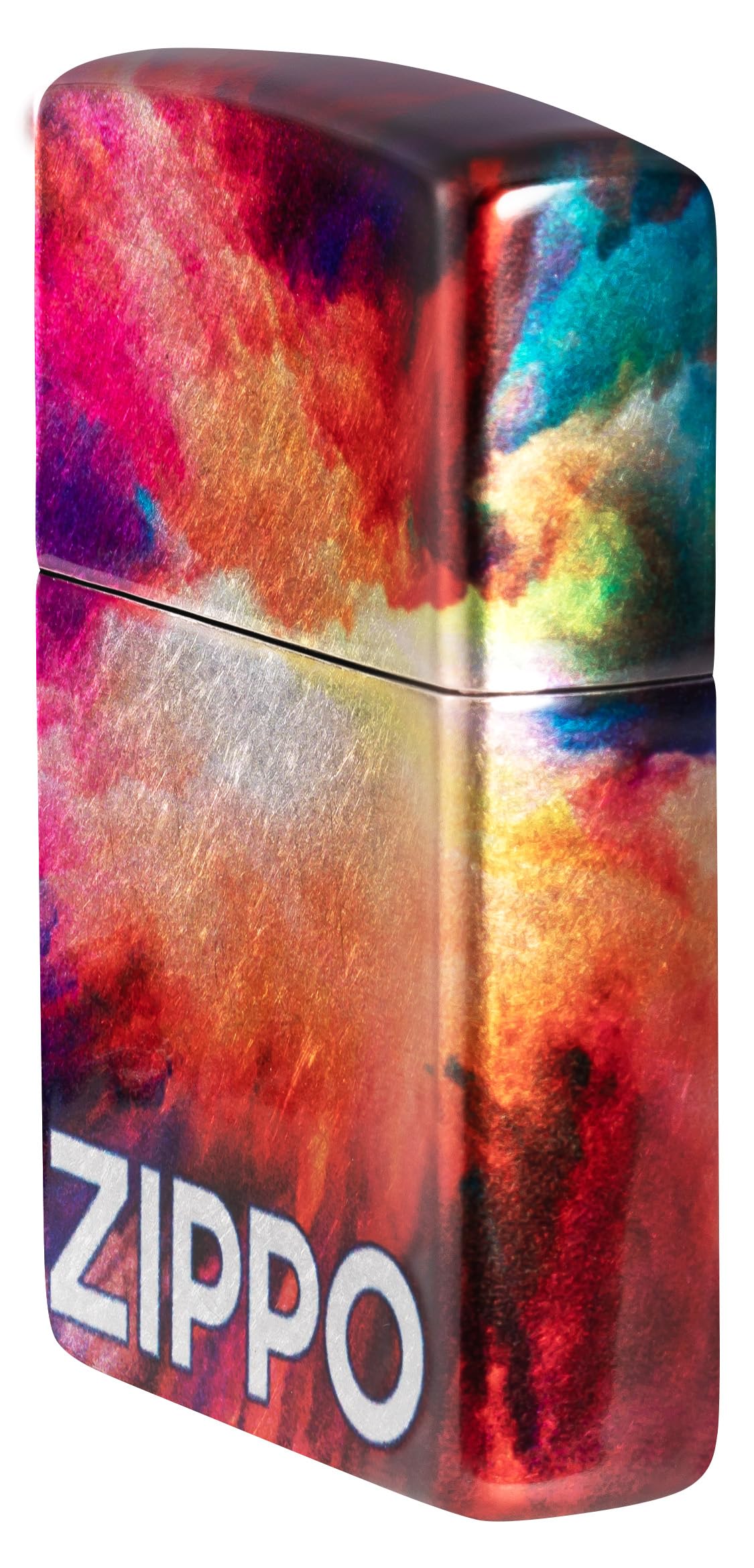 Zippo Sturmfeuerzeug - Tie Dye Multicolor - 540 Fusion Druck, Tumbled Chrome - Nachfüllbar - Wiederverwendbar - Windfestes Design - Geschenkbox - Made in USA