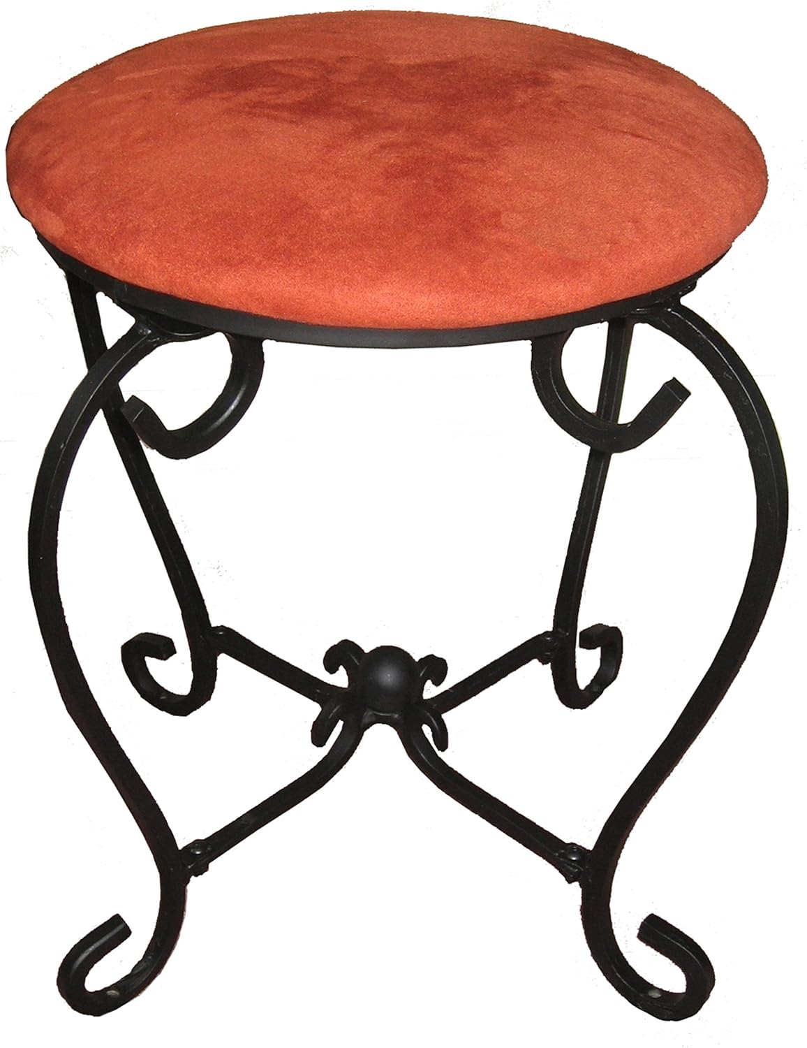 International Caravan Round Iron Vanity Stool, Sage