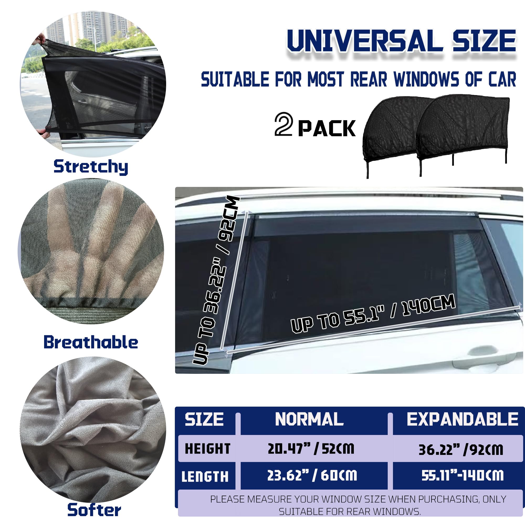 Pare-Soleil Voiture Bébé, Chaussette Voiture Soleil Par,Bloquer Les