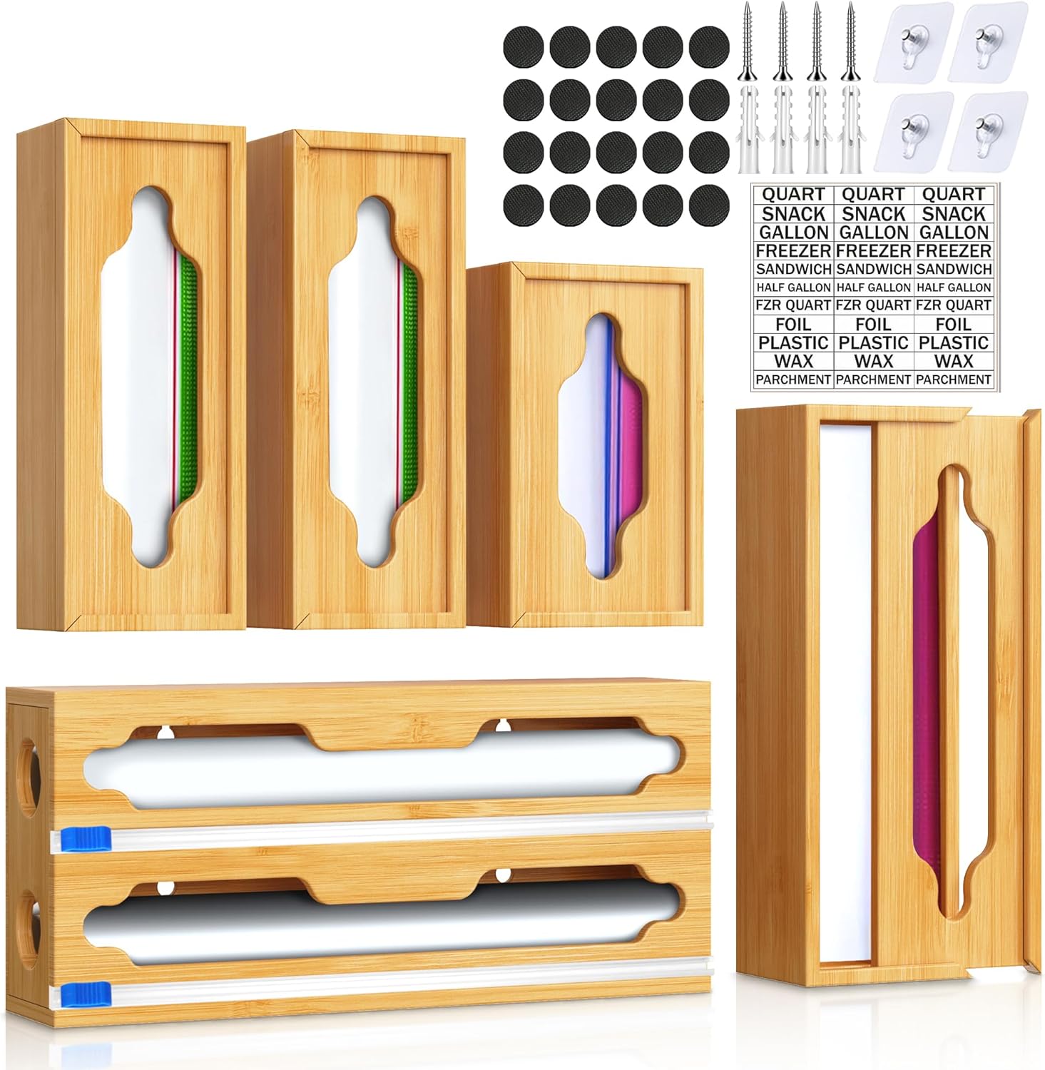 YITOBA 6 In 1 Ziplock Bag Organizer with Foil and Plastic