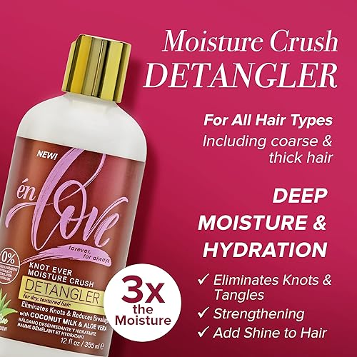Miniatura 2 de én love Knot Ever Moisture Crush Detangler para rizos  Leche de coco natural y aloe vera para una hidratación profunda  Desenreda el cabello elimina