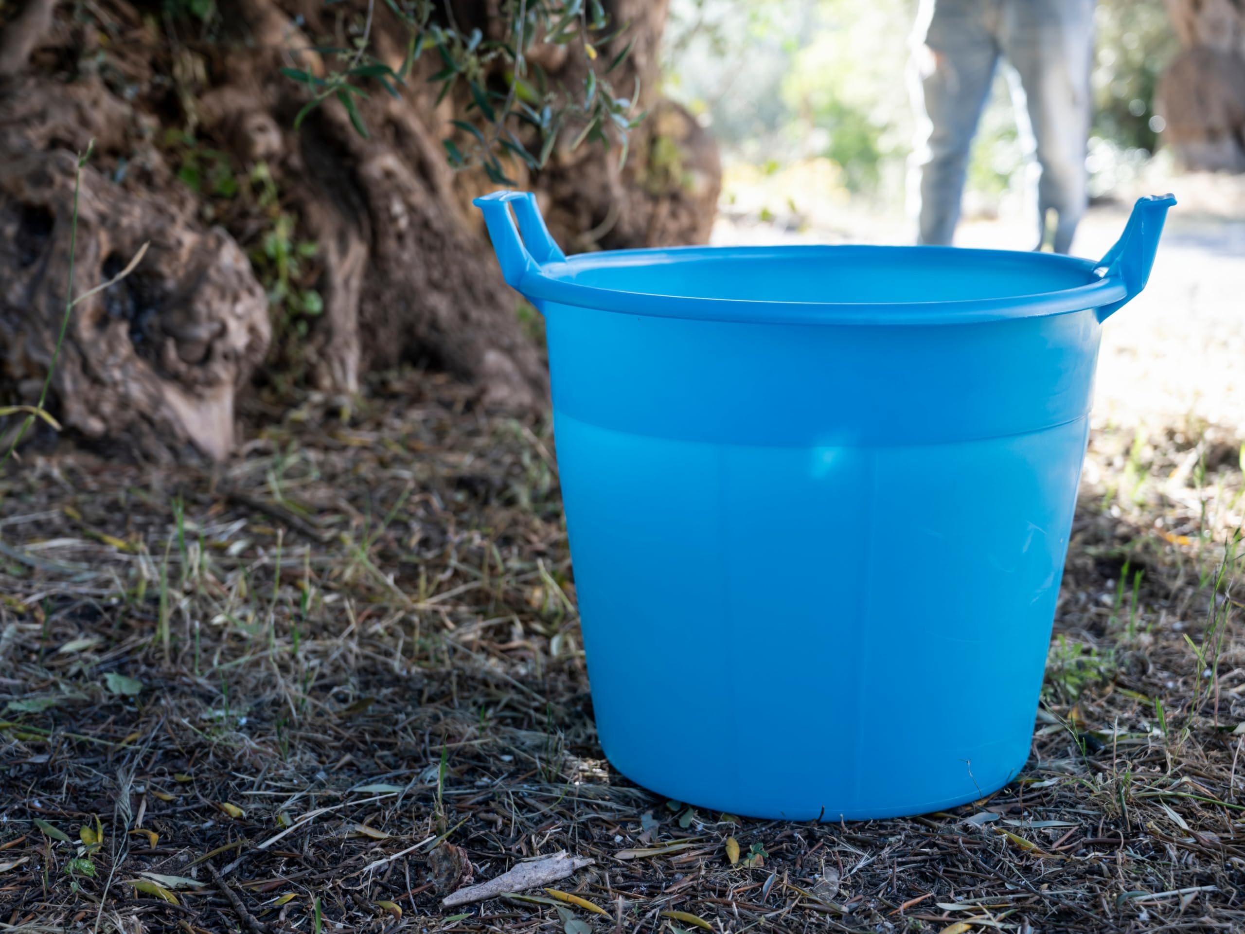 Ecoplast | Mastello in Plastica Grande con Manici 45 Lt, ø42,5x34, Azzurro/Neutro, Made in Italy