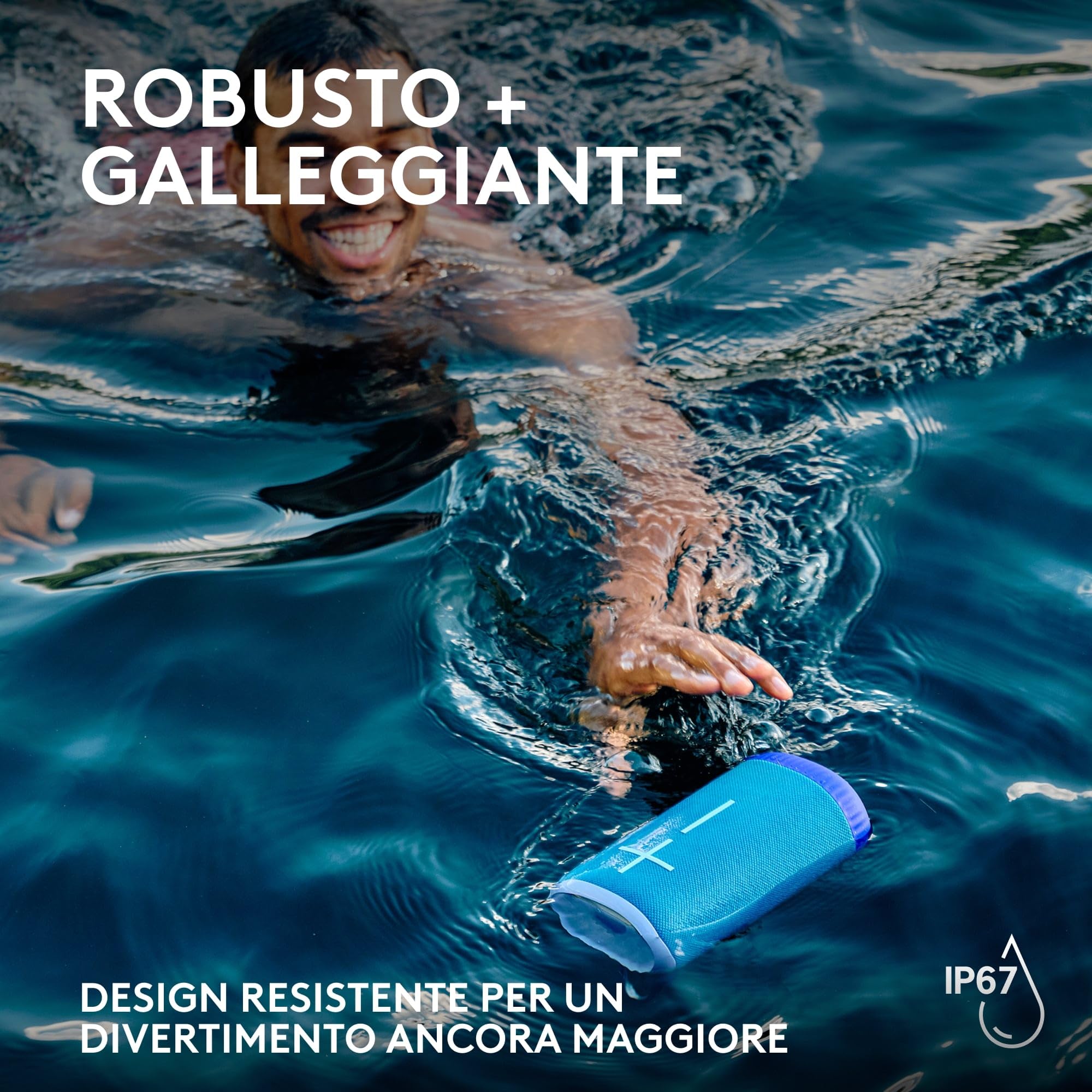 Ultimate Ears EVERBOOM Altoparlante Bluetooth wireless portatile, bassi ottimali, audio a 360 gradi, IP67 impermeabile e galleggiante, fino a 20 ore di durata della batteria - Nero