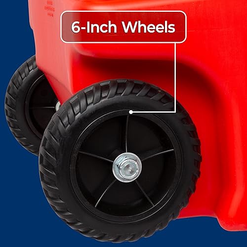 Miniatura 18 de DuraMax Flo n' Go LE - Bomba de transferencia de líquidos y contenedor de gasolina rodante de 14 galones Rojo (gasolina)