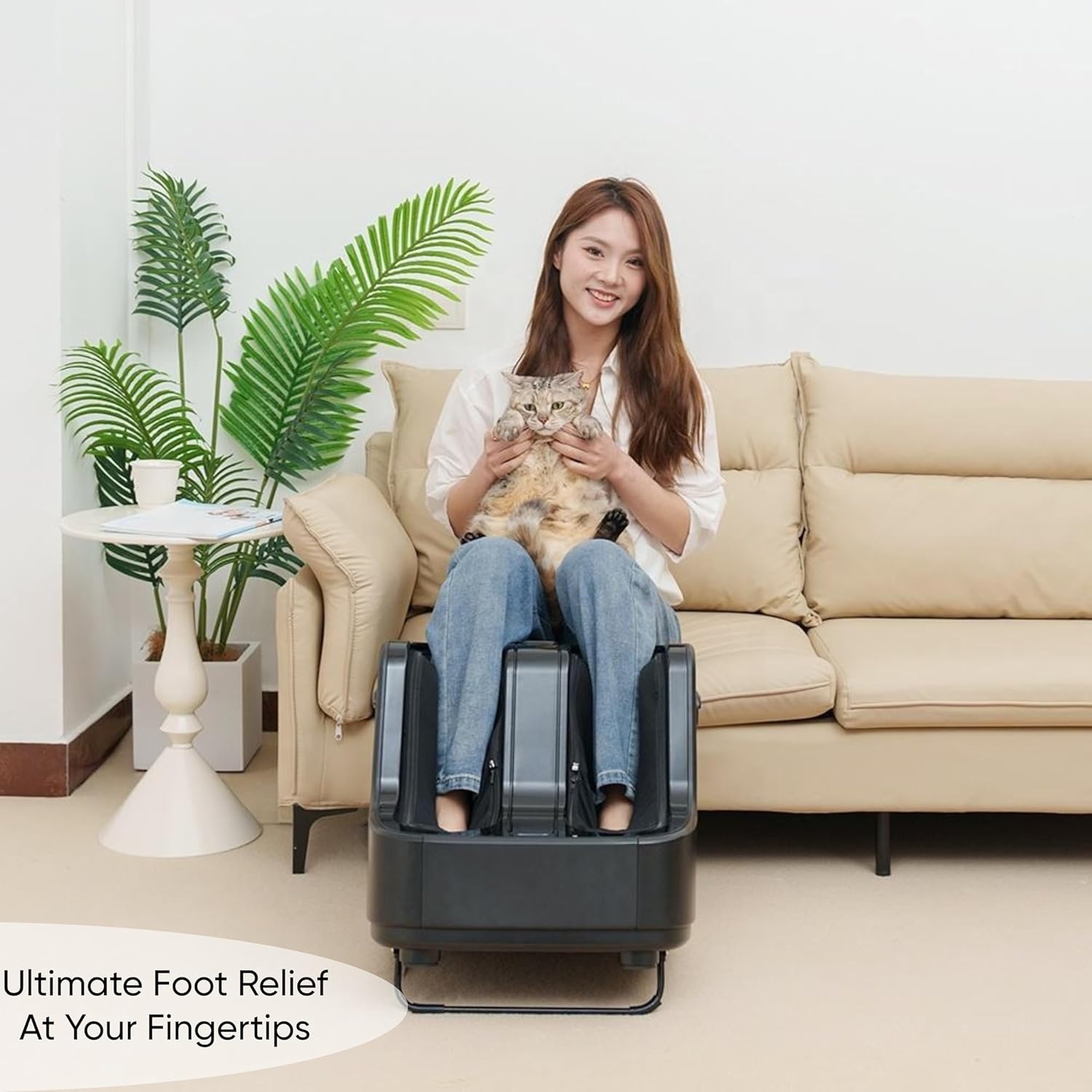 Extralx electric leg, foot and calf with heat heat, adjustable settings, kneading and rolling massage, LED display, washable fabric - pain relief and relaxation for home use Extralx electric leg, foot and calf with heat heat, adjustable settings, kneading and rolling massage, LED display, washable fabric - pain relief and relaxation for home use