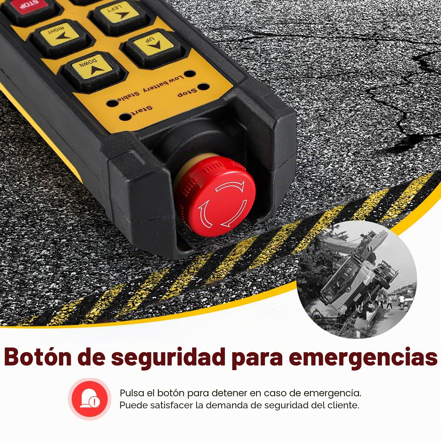 NEWTRY Mando remoto inalámbrico de grúa de 12 V, alcance de control inalámbrico de 300 m, 4 canales, control inalámbrico para industria, polipasto, camión, grúa, interruptor de elevación