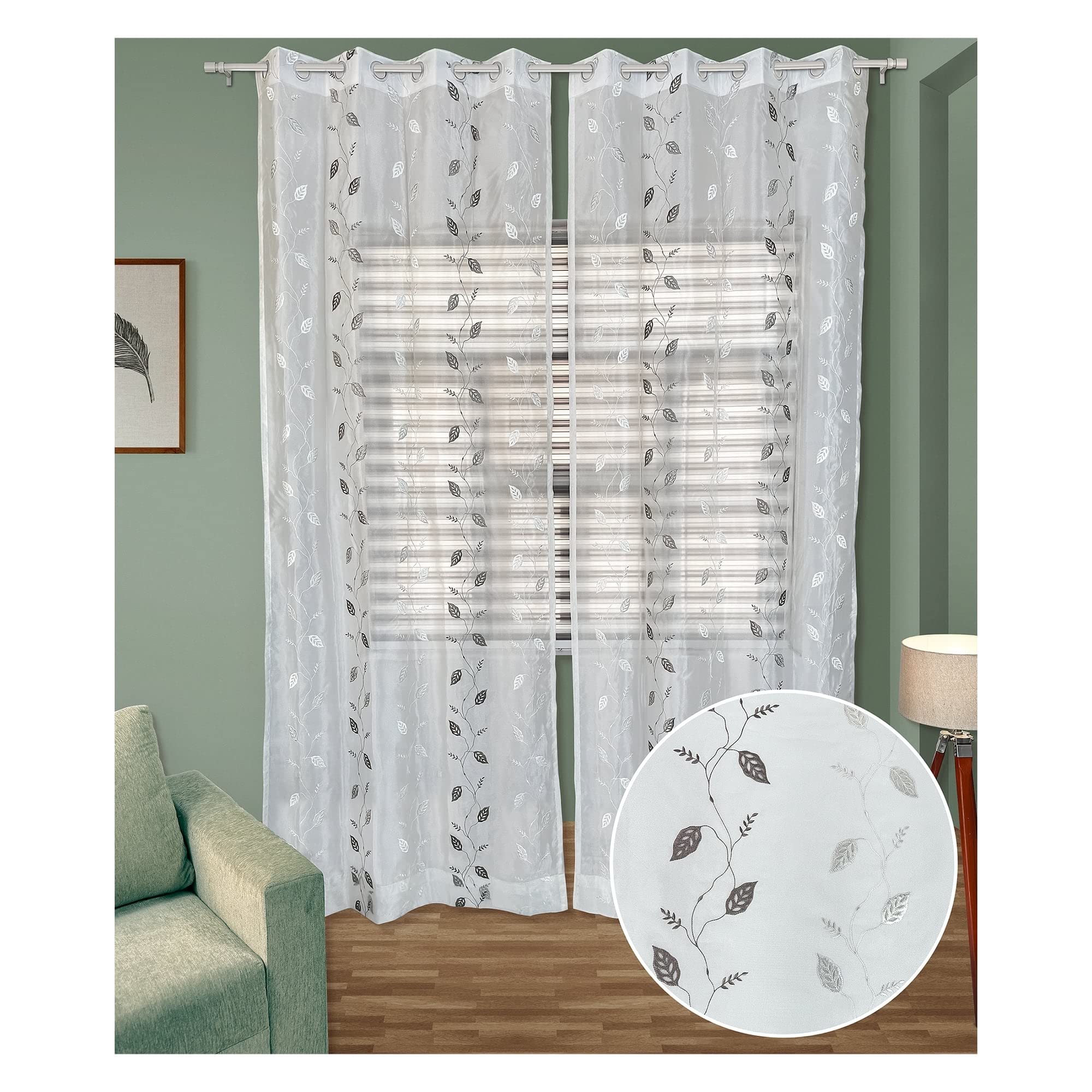 SpecialYou.in Bohemian Sheer Curtains & Drapes Living Room, Bedroom, Curtains For Modern Western Neutral Aesthetic Home/Room Decor Curtains 9 Feet Long Set Of 2 (X-Large) (white golden)