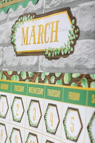 Miniatura 8 de Teacher Created Resources Juego de tablones de anuncios con calendario de eucalipto