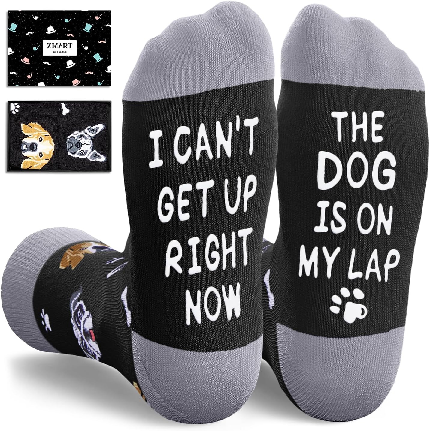 Zmart Dog Mom Dad Gifts - Funny Dog Lover Socks, Men Women Christmas Gifts