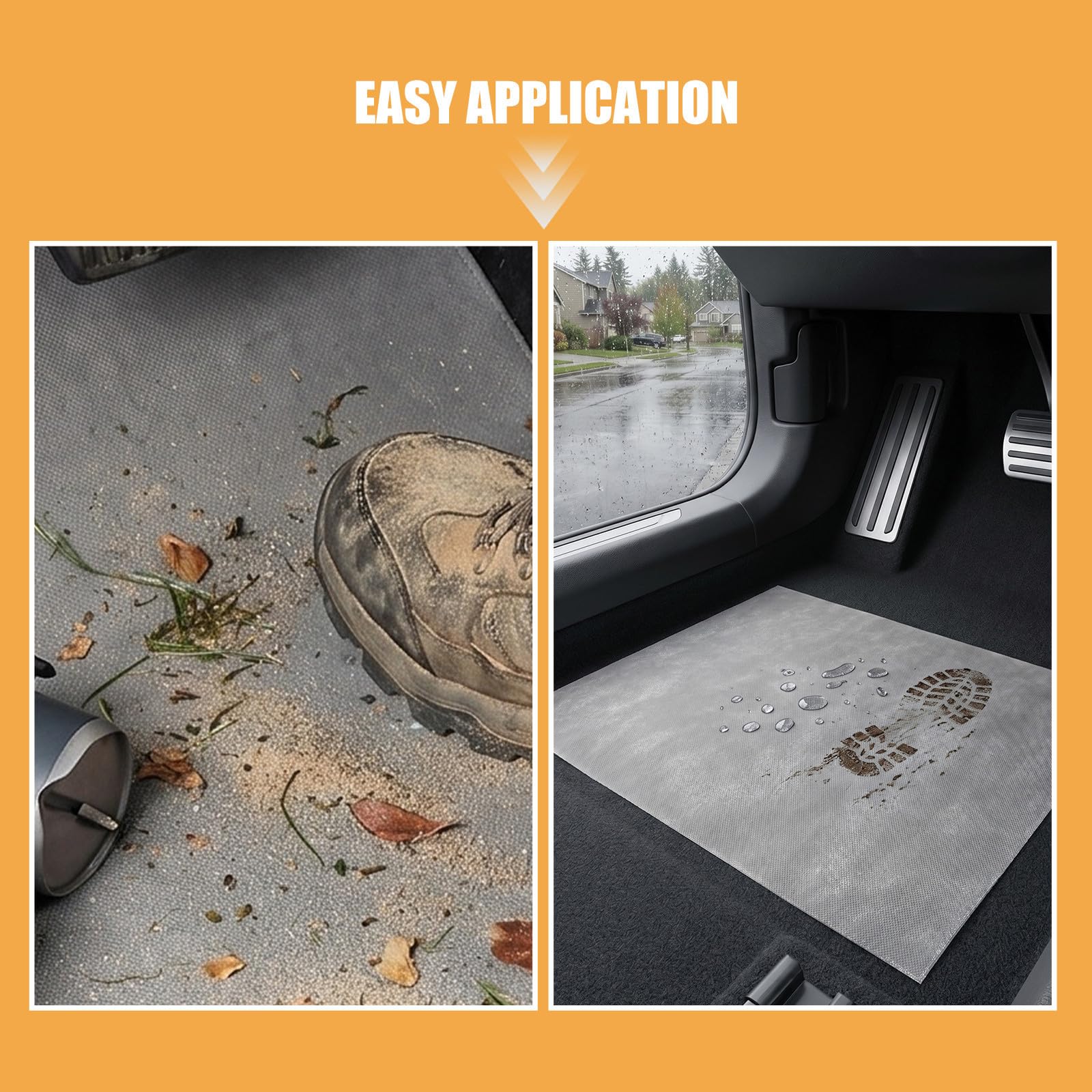 Healvian Tapis de Sol Voiture en Tissu Non Tissé Antidérapant Surface Capturant Les Débris, Adapté pour Voiture et SUV, pour L'entretien Automobile