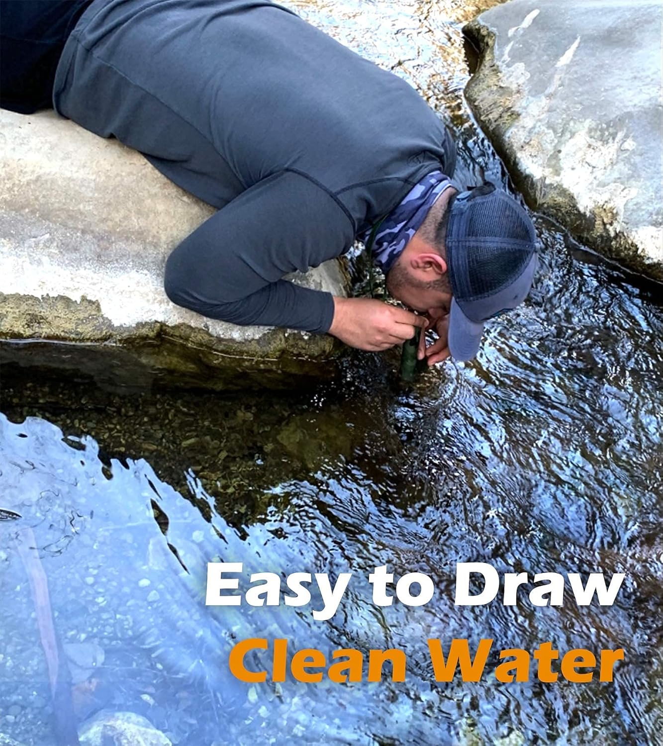 Membrane Solutions Personal Water Filter, Survival Filtration Straw Portable Gear, Emergency Preparedness, Supply for Drinking Hiking Camping Travel Hunting Fishing Family Outing (Camo, 1 Pack) : Sports & Outdoors