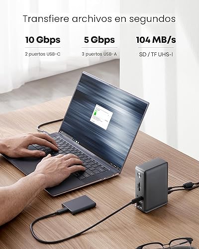 Miniatura 5 de Anker Estación de acoplamiento, estación de acoplamiento Anker 575 USB-C (13 en 1), pantalla triple, HDMI 4K, USB-C de 10 Gbps y datos USB-A de 5