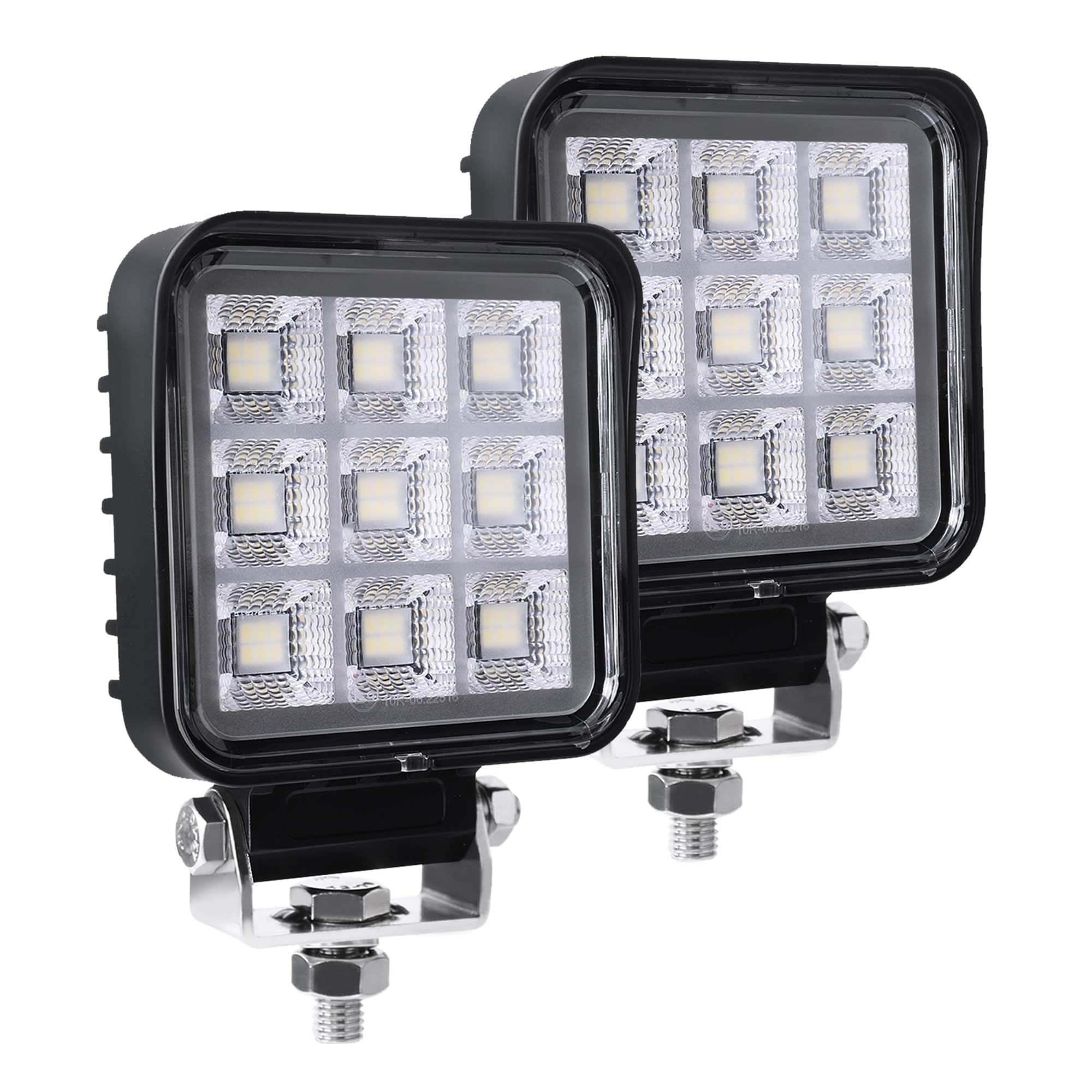 Primelux 54W 3.9 Inch LED Tractor Work Lights, 4000LM 12V Square Flood Light Offroad Lighting Auxiliary Lights fits Farm Tractor Engineer Truck Equipment Vehicle