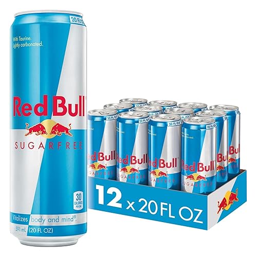 Red Bull Sugar Free Energy Drink with 189mg Caffeine plus Taurine & B Vitamins, 20 Fl Oz, Pack of 12 Cans - Sugar-Free - 20 Fl Oz (Pack of 12)