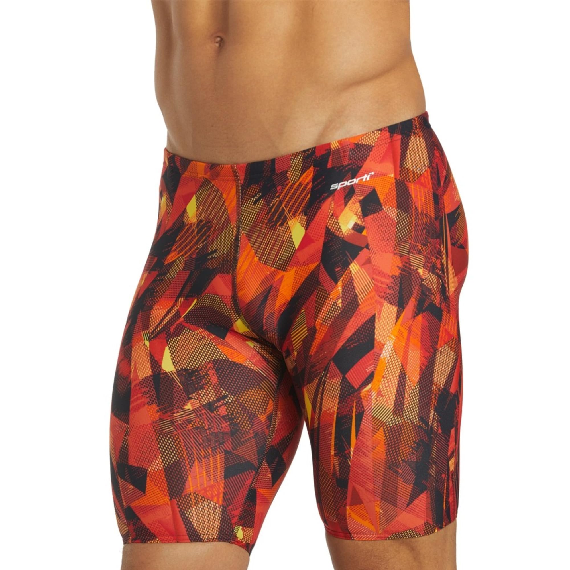 Sporti Boys' Swim Jammers - Youth Competitive Printed Pattern Swim Racing Swimming Shorts Swimsuit Trunks Chlorine Resistant