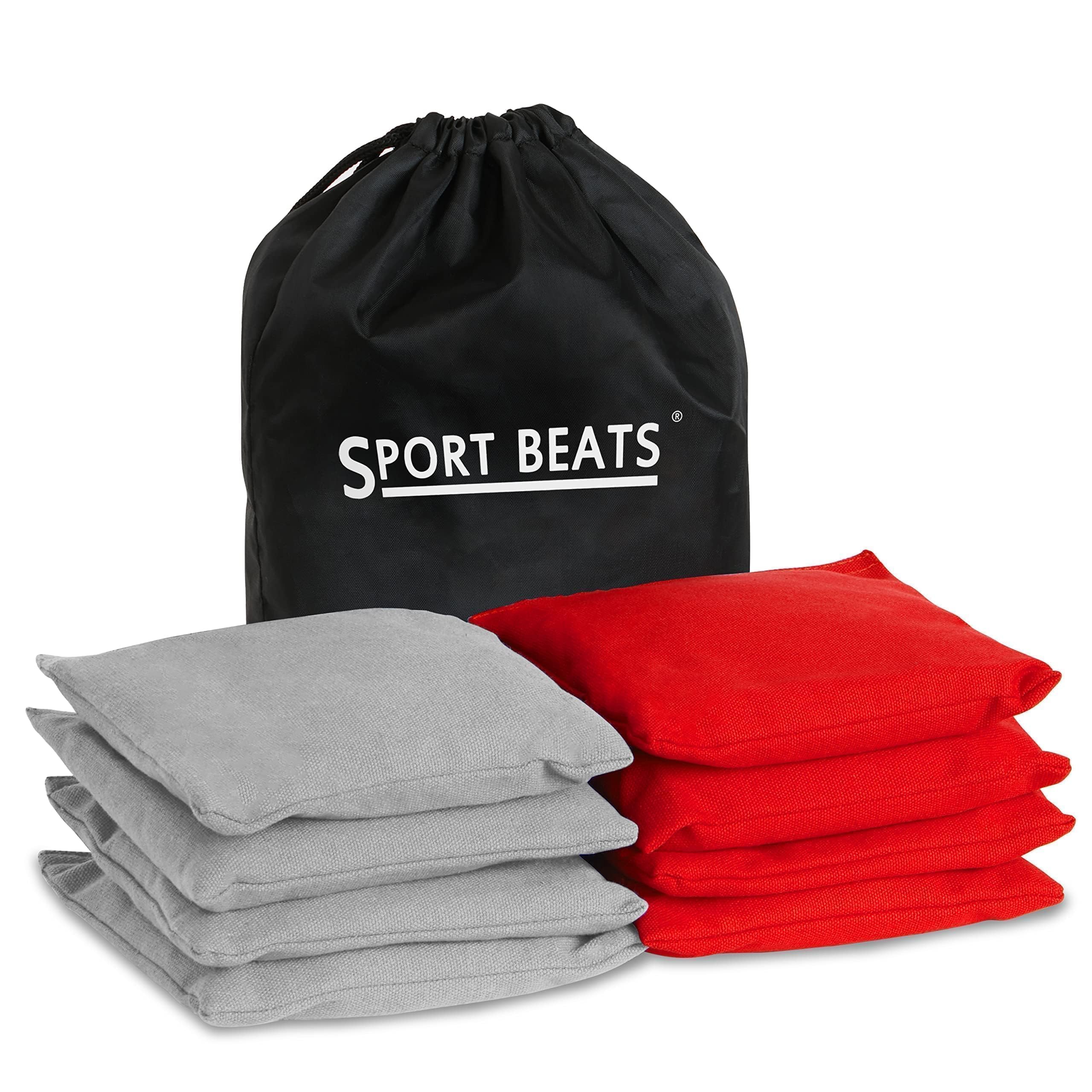 SPORT BEATS Cornhole Bags Set of 8 - Regulation 6"x6" 14-16 oz