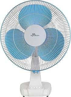 RR Signature Centaur 400 MM Table Fan For Home & Office|90 Degree Silent Oscillation | High Air Delivery | 3 Speed Setting | 2 Year Warranty 【White-Blue】