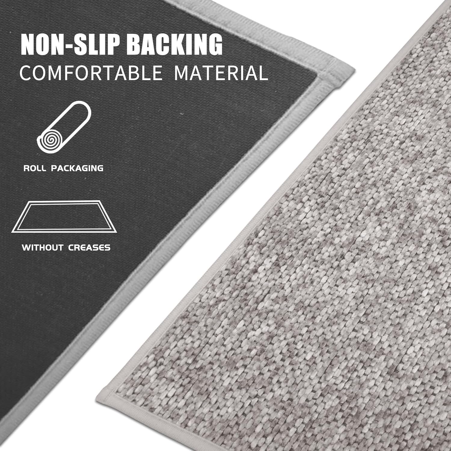 Yancorp Front Door Mat Indoor Entrance for Inside Entry 17 x 29.5 Non-Slip Welcome Mat Rubber Backing Dirt Resistant Absorbent Indoor Doormat for Entryways, Front Doors, Hallways, Beige Grey
