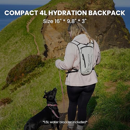 Miniatura 8 de EVERFUN Chaleco de hidratación para correr para mujeres y hombres, pequeña mochila de agua de senderismo con bolsa de agua de 1.5 L, mochila ligera