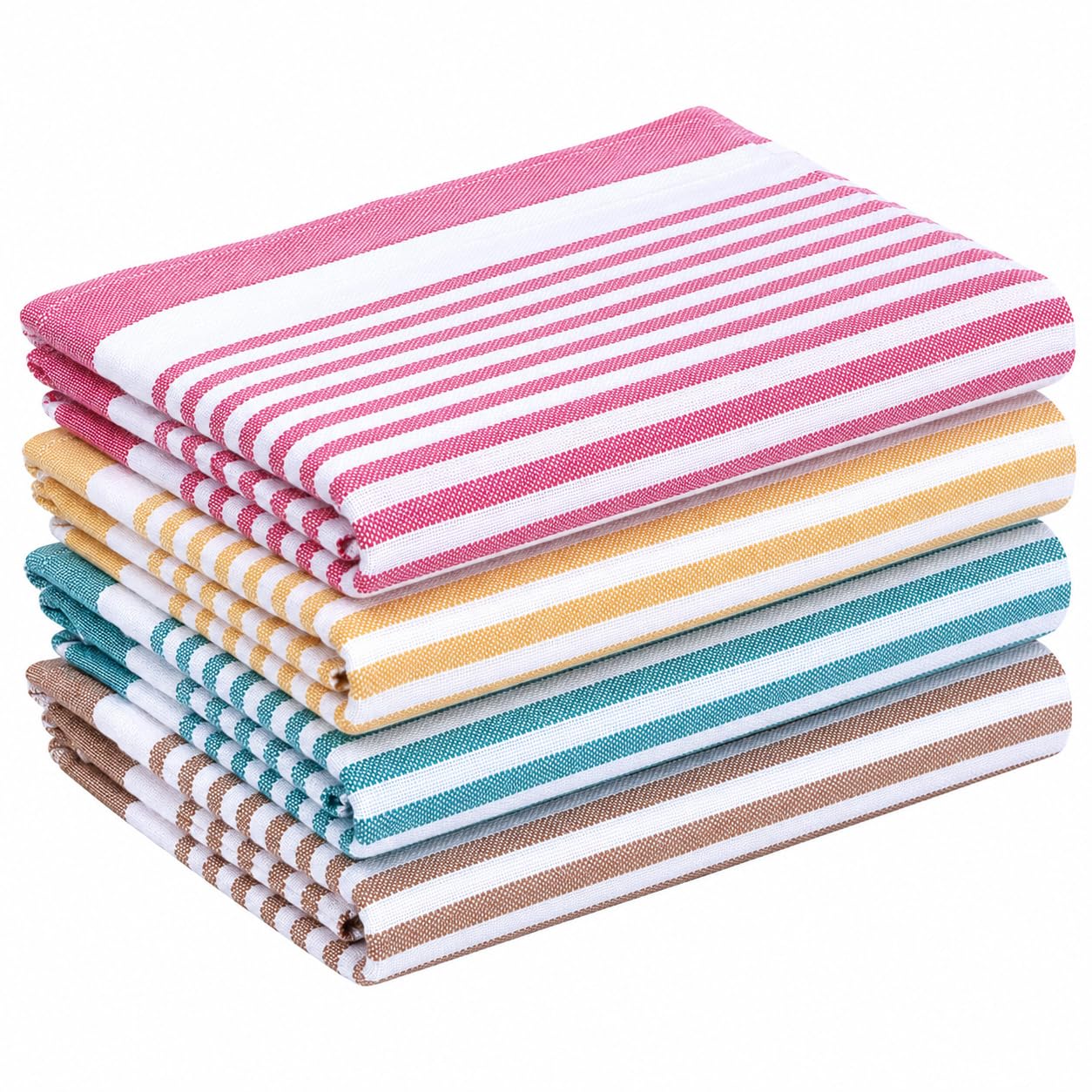 Kerala Traditional Thorthu Cotton Bath Towel Pack of 4 | 100% Pure Cotton Multicolor Towels | Lightweight, Quick Dry & Highly Absorbent | End Stitched Soft Bath Towels for Men & Women | Large-image-1