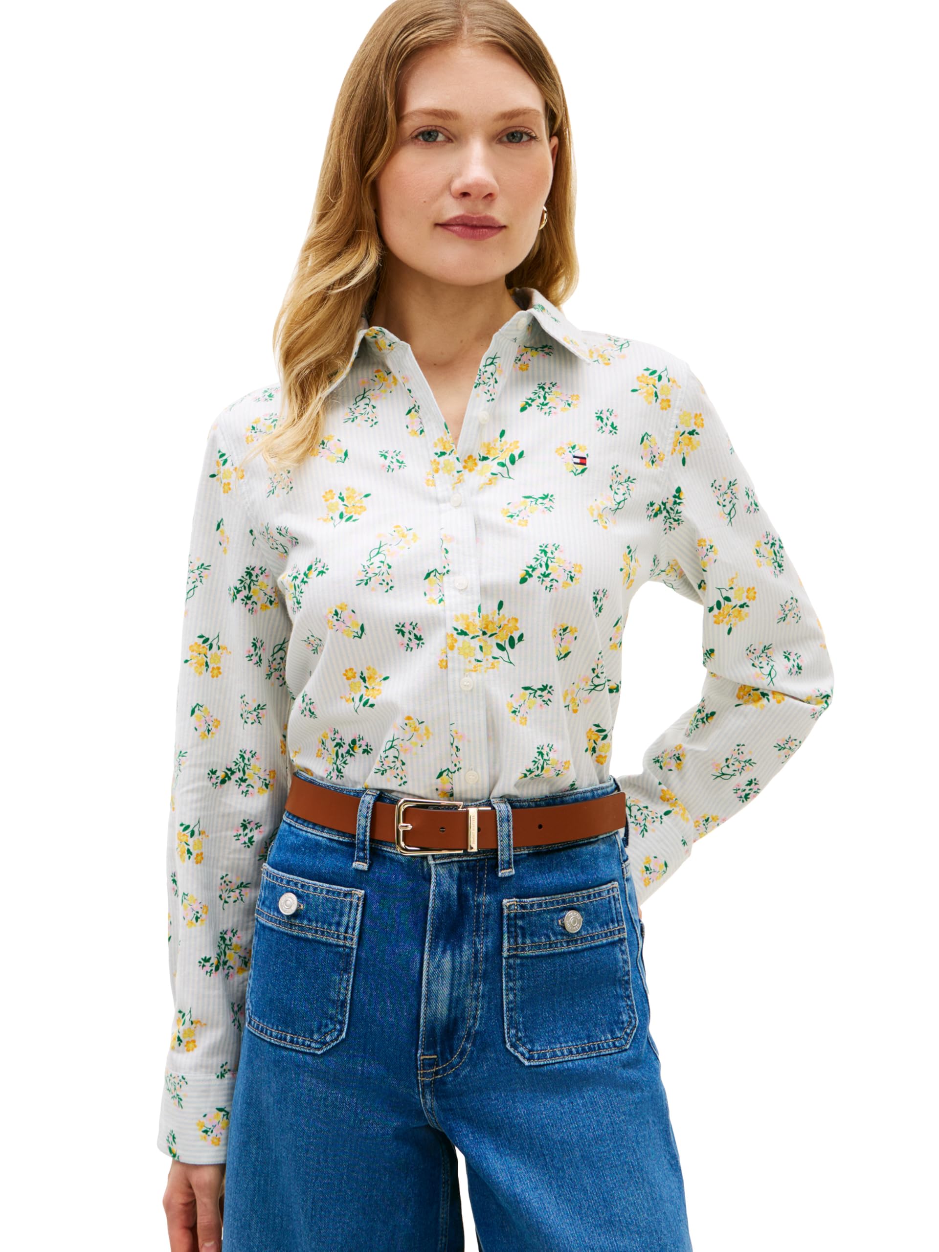 Women's Oxford Long Sleeve Button Down Shirt in Regular Fit
