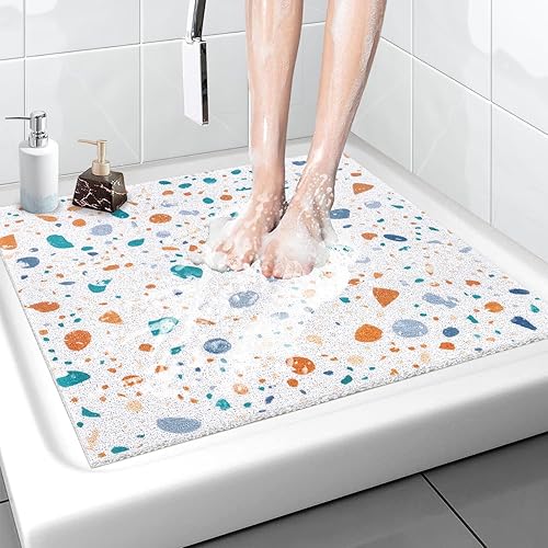 Miniatura 59 de Tapete de Ducha Tapete de Bañera Antideslizante - 32x32 Pulgadas, Tapete de Baño Suave y Cómodo con Orificios de Drenaje, Tapete de Baño de Masaje