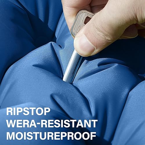 Miniatura 3 de Colchoneta doble para acampar Colchoneta de dormir autoinflable de 4 pulgadas con almohada integrada y bomba de pie, almohadilla de campamento