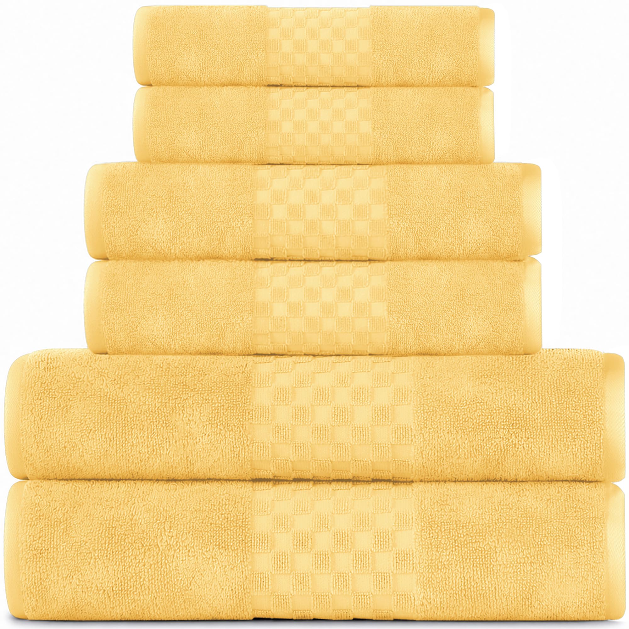Feather & Stitch 100% Cotton 625 GSM Bath Towel Set of 6