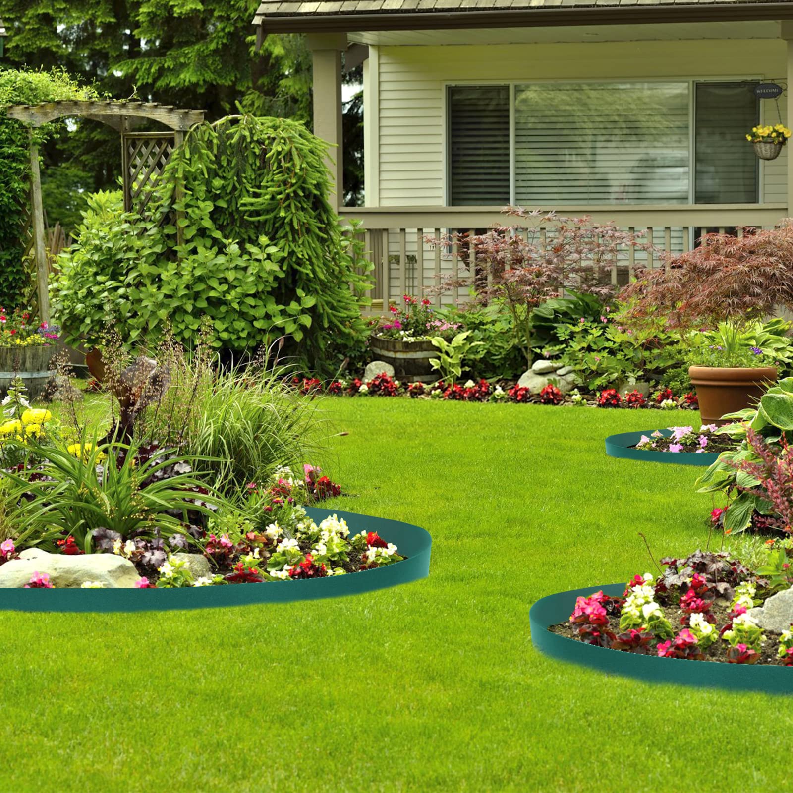 Bordo Giardino Flessibile In Plastica 20 M X 12 Cm – Bordatura Per Aiuole E Prati, Verde, Resistente E Riciclato