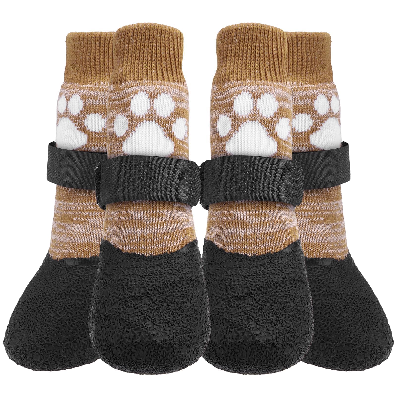 KOOLTAIL Anti Slip Dog Socks - Outdoor Dog Boots Waterproof Dog Shoes Paw Protector with Strap Traction Control for Hardwood Floors