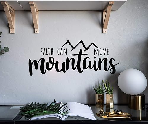 Vinilo adhesivo de pared Faith Can Move Mountains Motivation Words Stickers Mural 28.5 in x 11 in gz094