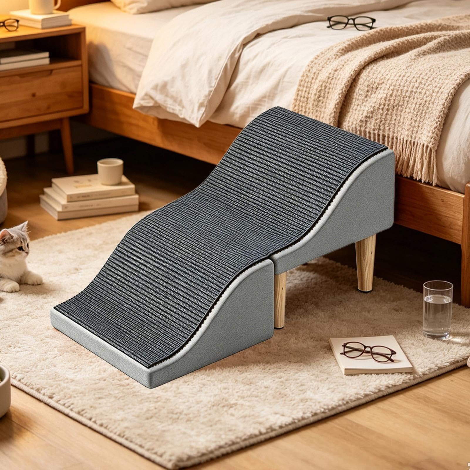 Hunderampe fürs Bett Verwandelbare Faltbare Treppenrampe Ottomane