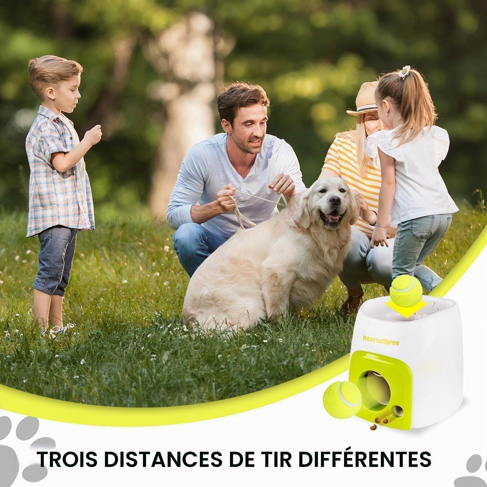 Cyrank Lanceur Automatique De Balle pour Chien, Machine Interactive De Lancement De Balle De Tennis pour, Jouet D'enrichissement pour Usage Intérieur, Lanceur de Balle pour