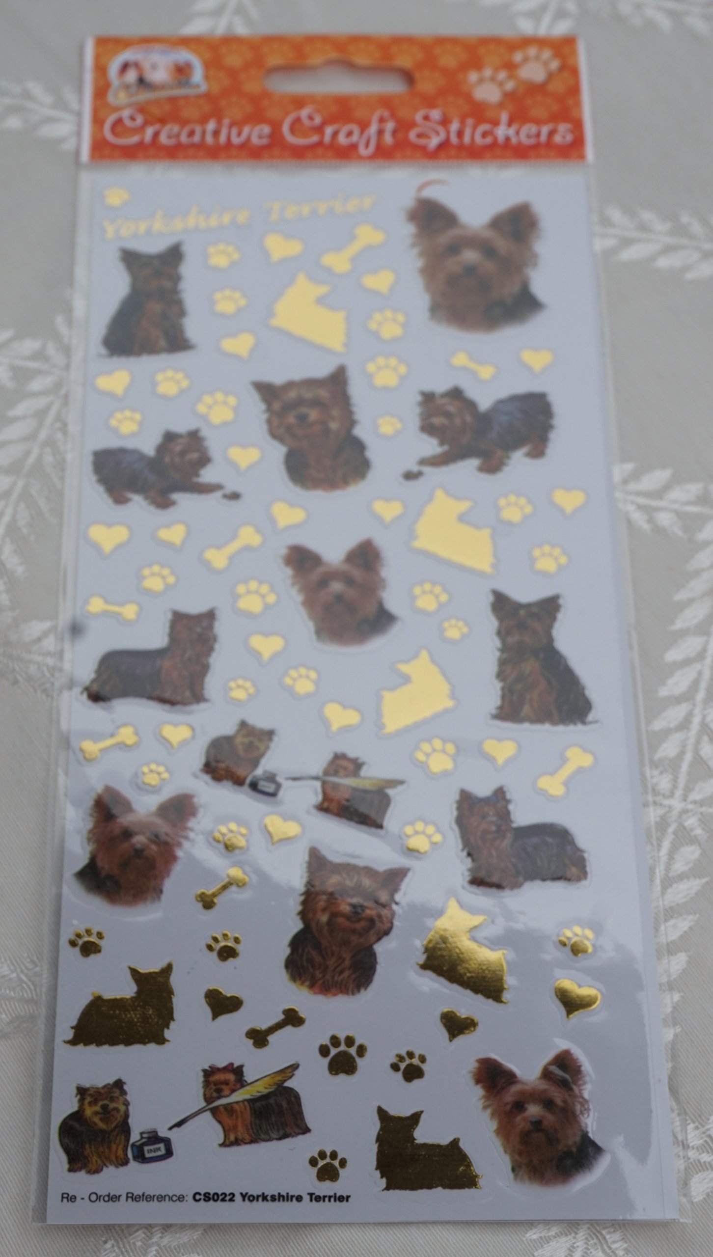 Dog Breed Craft Stickers - Yorkshire Terrier - for Scrapbooking, Card Craft ETC