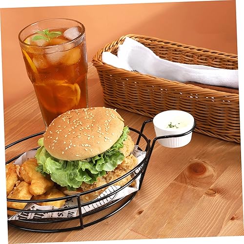 Miniatura 8 de Cabilock 1 juego de patatas fritas con patatas fritas de pescado y patatas fritas, soporte de metal para aperitivos, estante para servir aperitivos