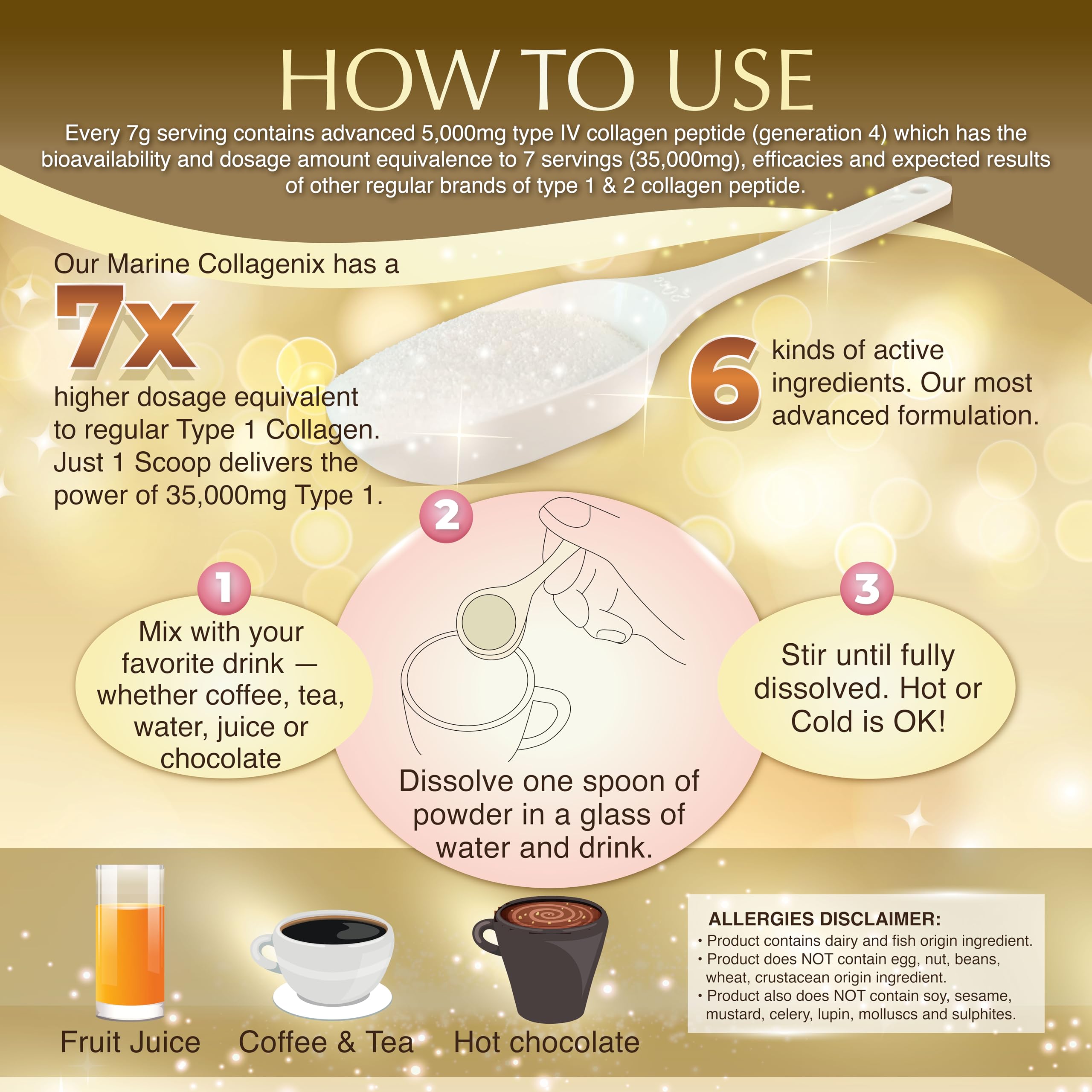 Collagen Peptide IV - Daily Beauty Supplement Formula, Japanese 6-in-1 Beauty Powder for Skin, Hair & Nails, Hydrolyzed Collagen with Hyaluronic Acid, Vitamin C, Unflavored, 32 Servings