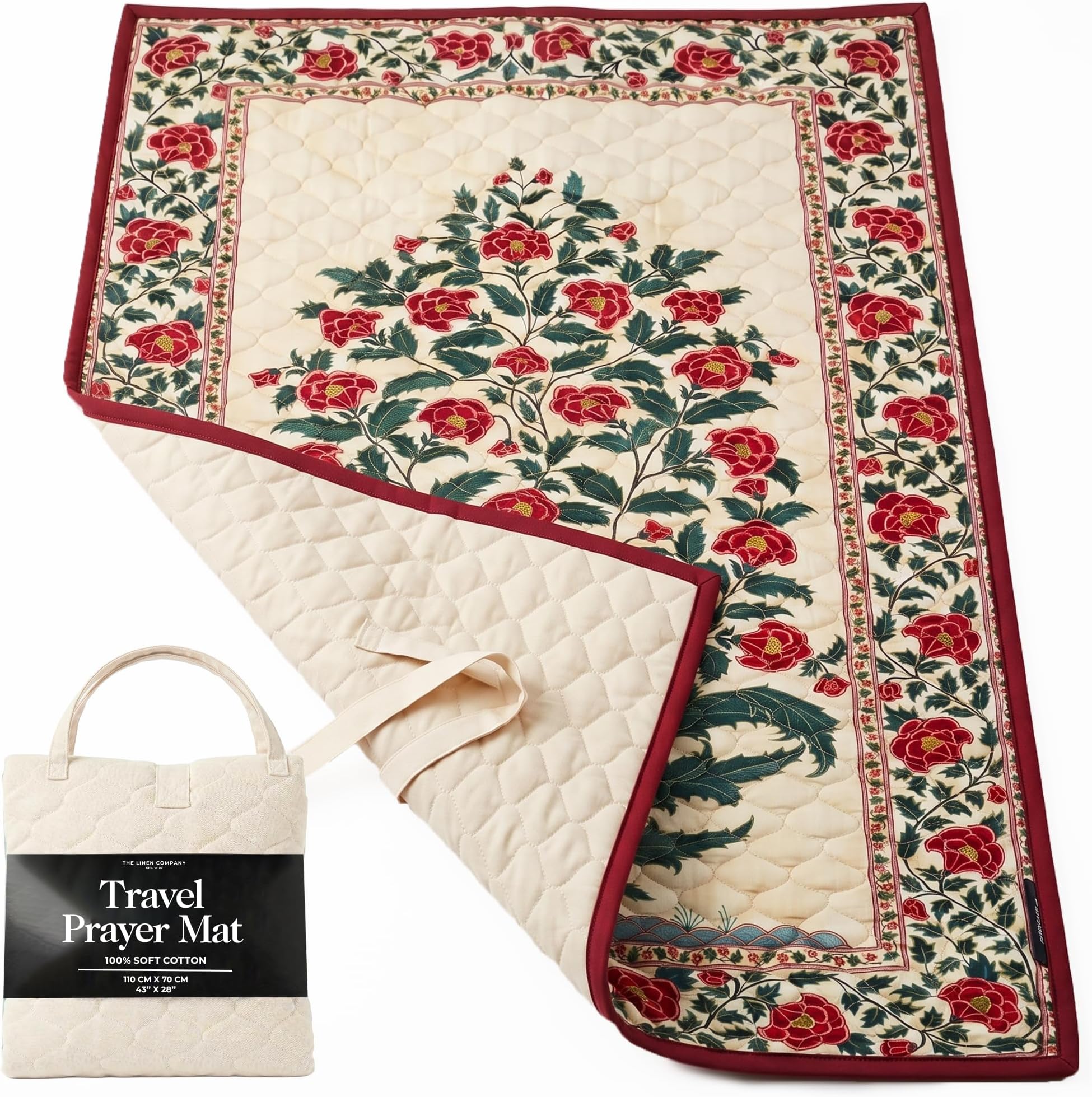 Muslim Prayer Mat - سجادة صلاة - Padded & Portable Prayer Mat - Crimson