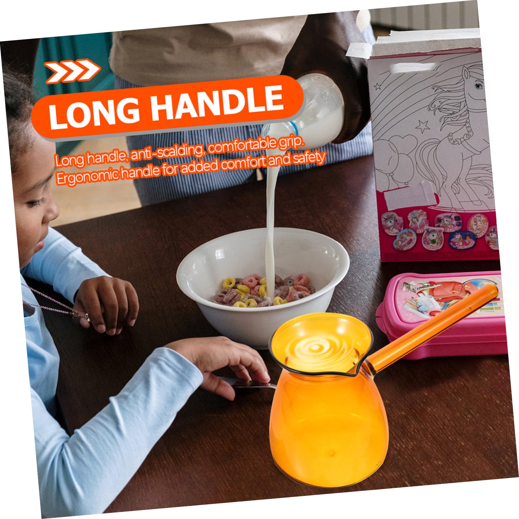 KICHOUSE Glass Coffee Pot Turkish Coffee Maker Milk Warmer Pot Cezve Sturdy Easy Clean