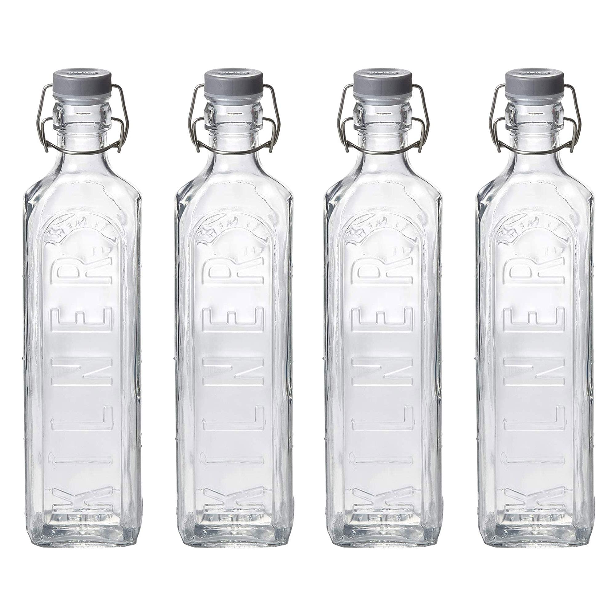 Kilner Clip Top Bottle 1 Liter Transparent (Pack of 4)