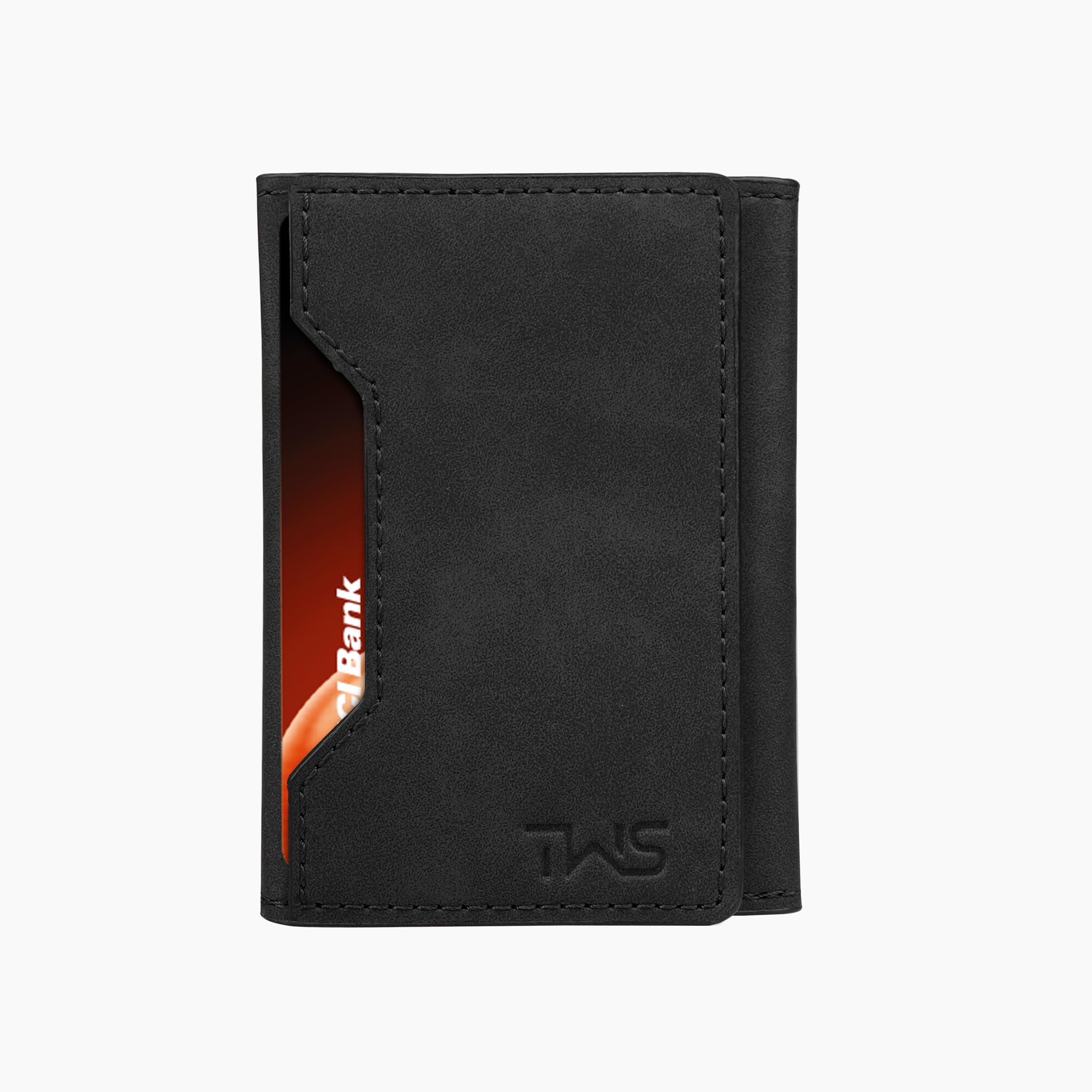 The Wallet Store Magna Suede Vegan Leather Cardholder (Black)