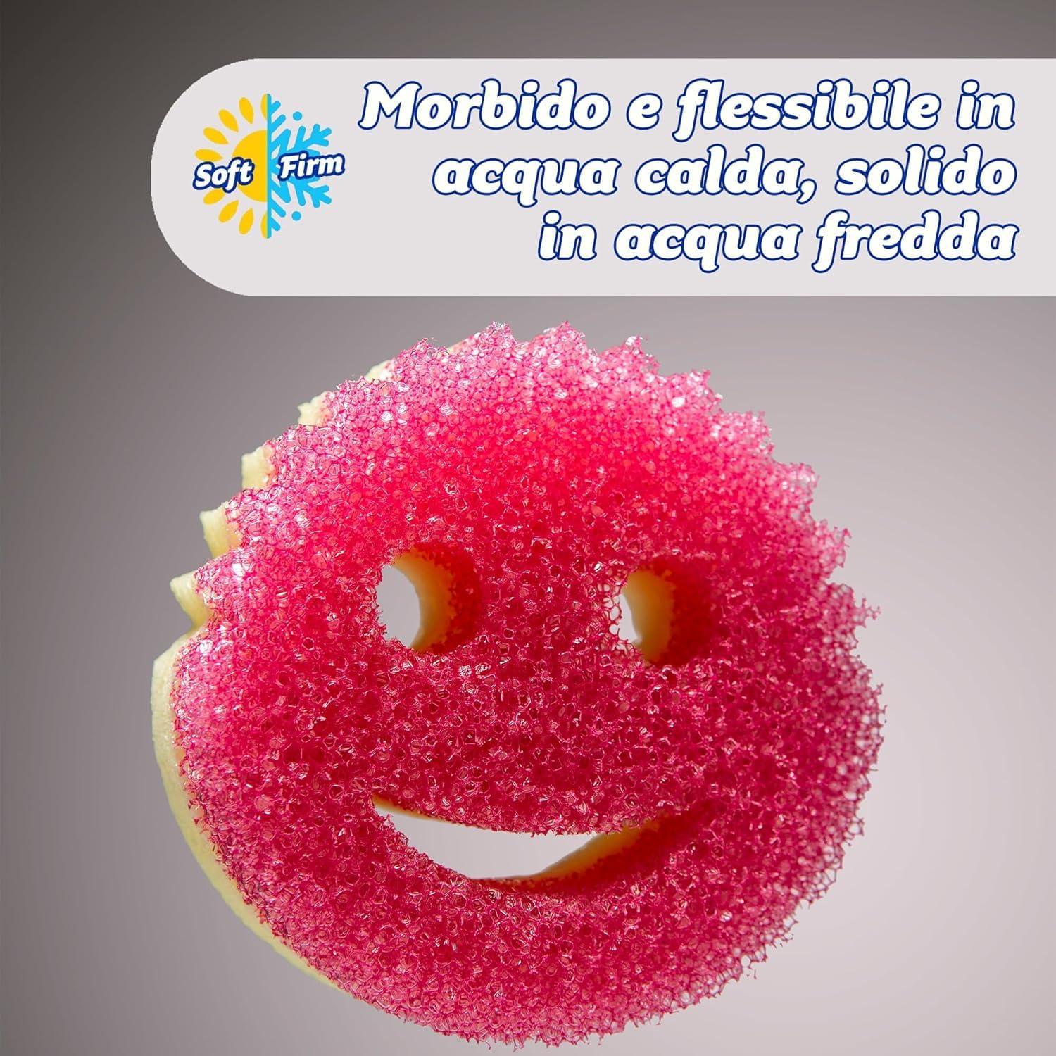 Scrubb Daddy Scrubb Mommy - Esponja abrasiva de cocina de doble cara, FlexTexture, cara sonriente, colores surtidos, 3 unidades — view 4