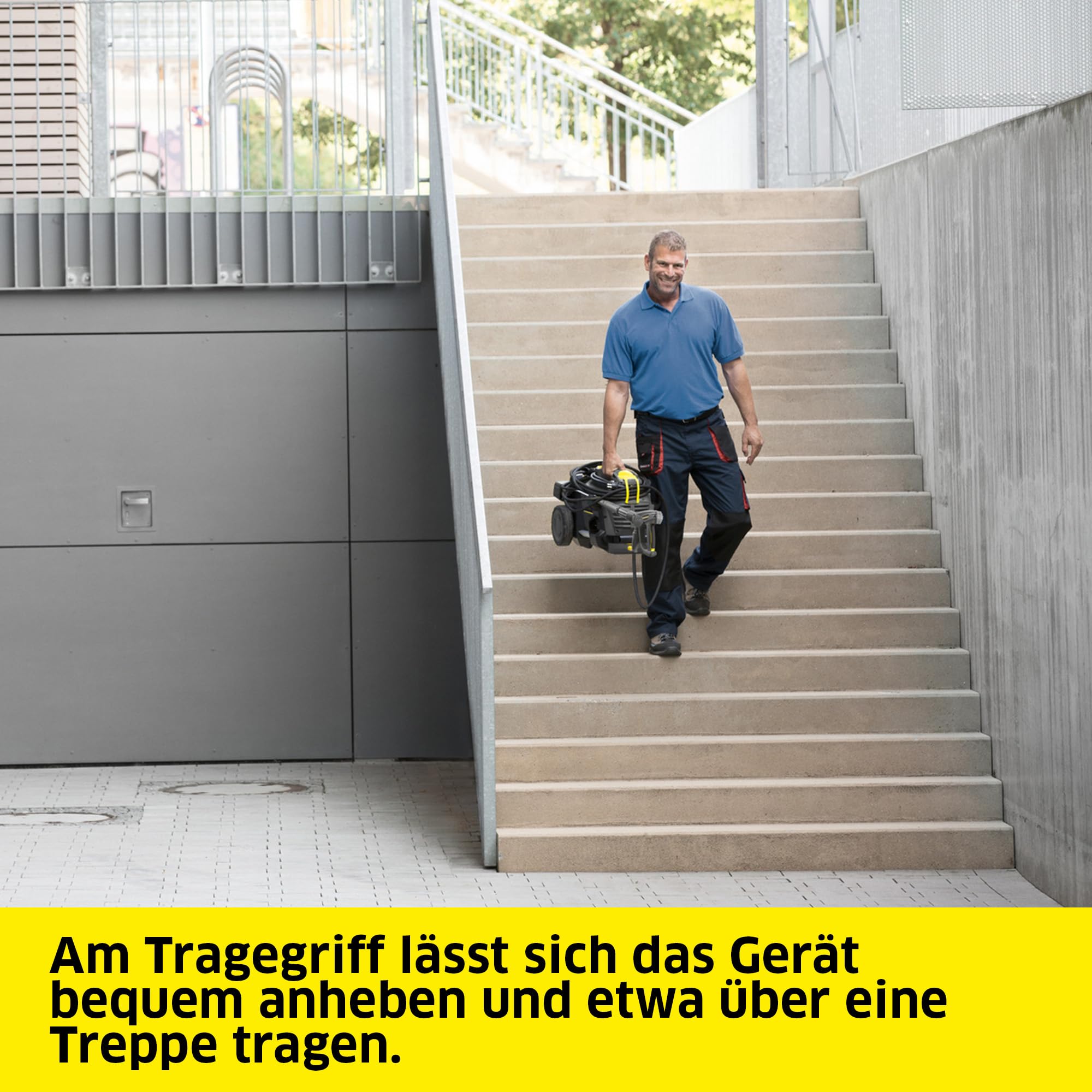 Kärcher Professional Kaltwasser-Hochdruckreiniger HD 5/15 C Plus + FR Classic, Druck max. 200 bar, Fördermenge: 500 l/h, Gewicht: 27,8 kg, Schlauch:10 m, HD-Pistole, Dreckfräser, inkl. Flächenreiniger