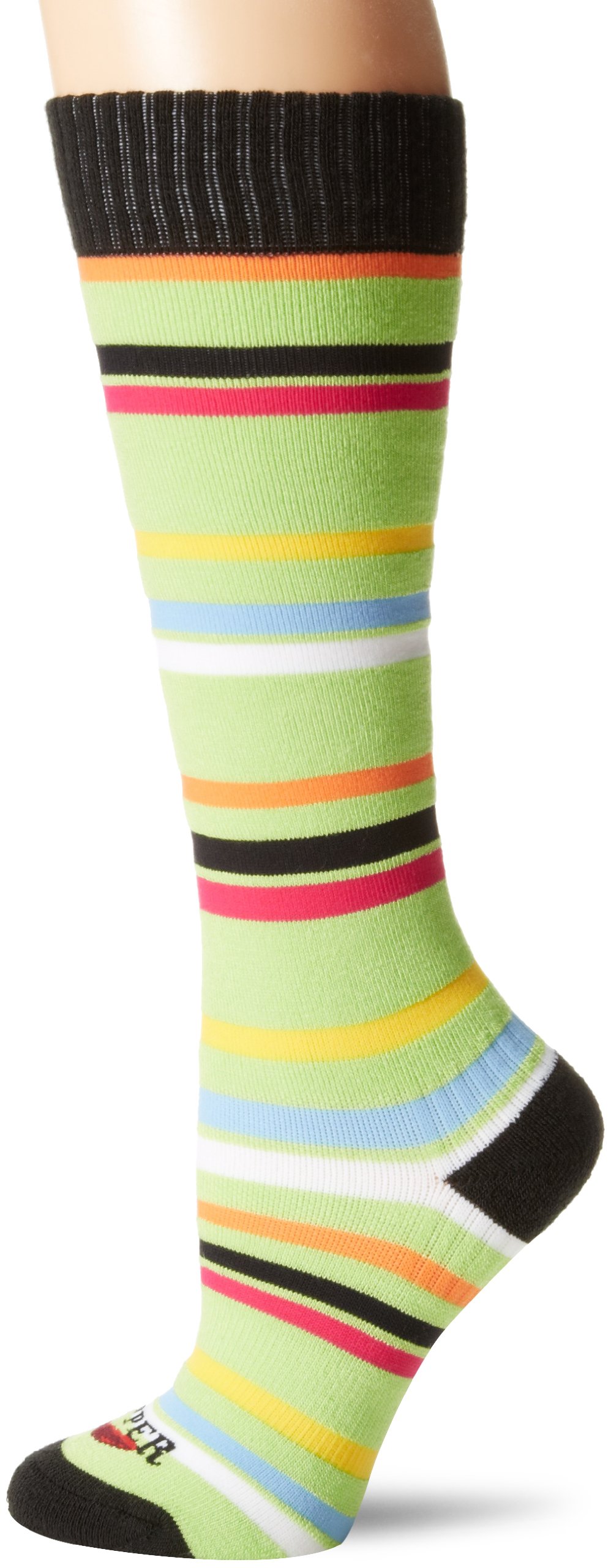 Hot Chillys Women's Hype Medium Cushion Sock, Hype/Lime, Small