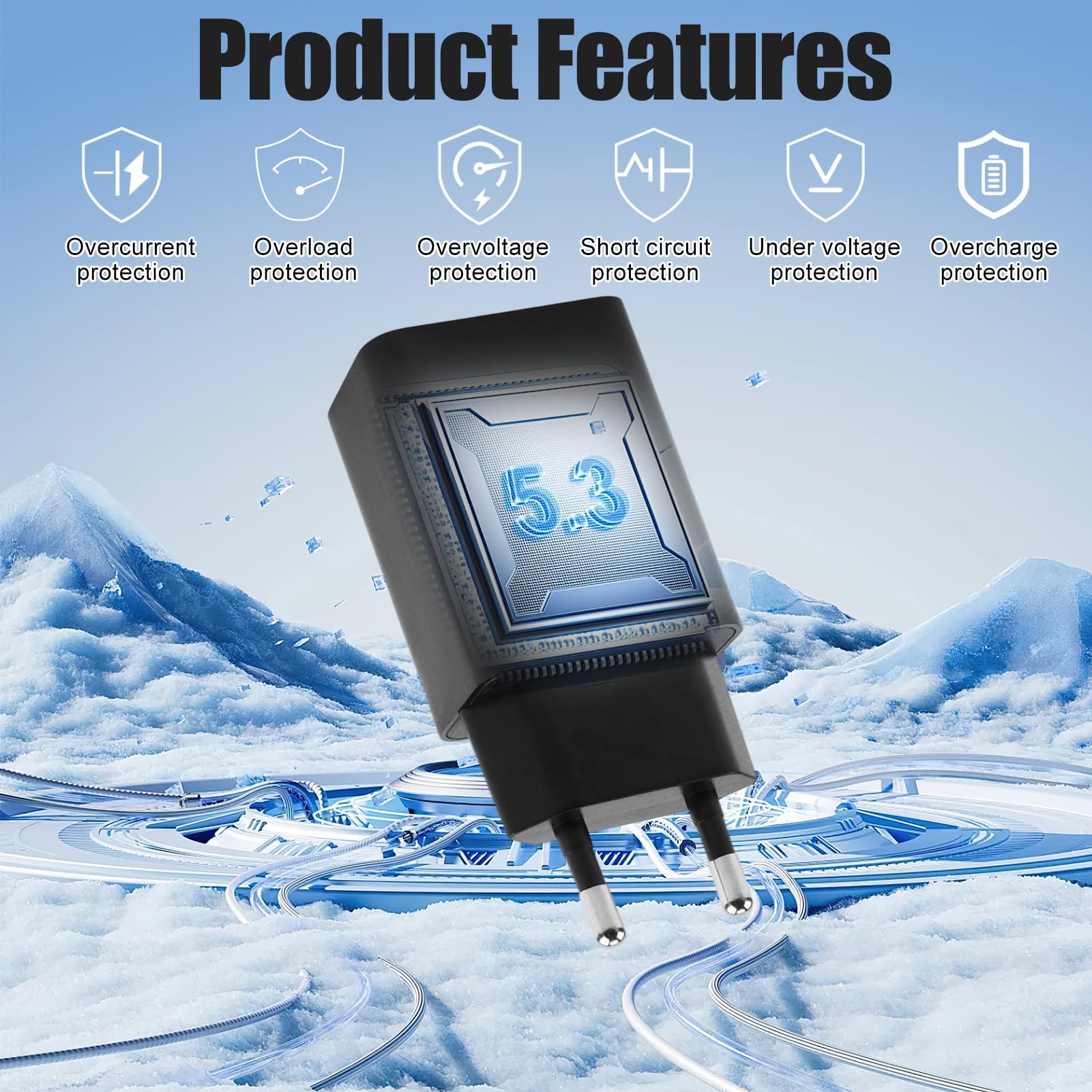 Cavo Di Ricarica USB 5V con Adattatore di Alimentazione, Compatibile con Philips, per Rasoio Accessorio, Coda a Rete a Lisca di Pesce, Filo di Rame Spesso, Cavo Sostitutivo Portatile e Durevole