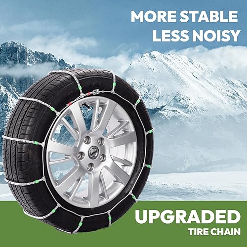 Miniatura 2 de SNOCATENA Cadenas de nieve para coche y SUV, cadena de neumáticos de cable, compatible con ancho de neumático de 195 205 215 225 235 9.252 in -