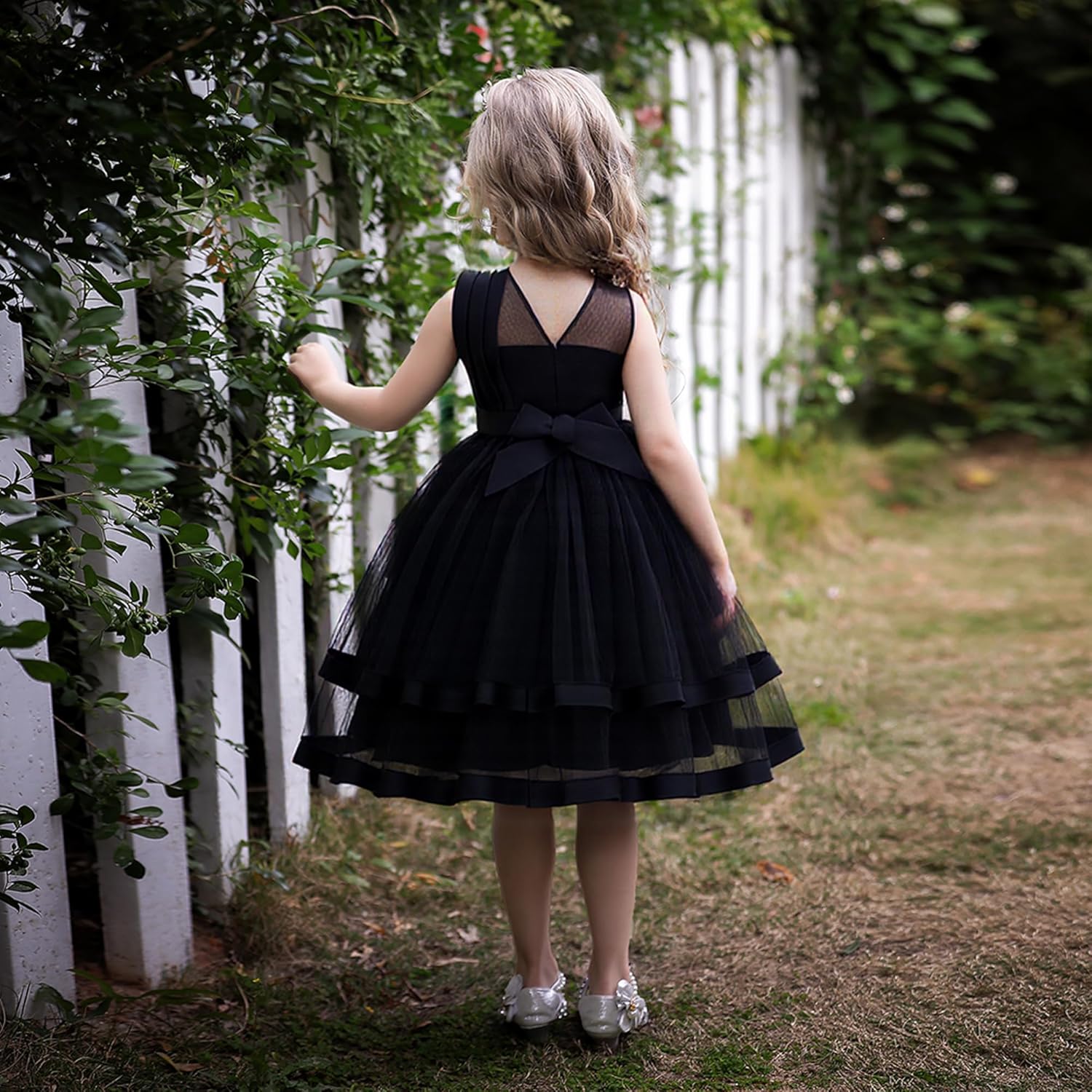 Girls Flower Dresses Summer Sleeveless Mesh A Line Casual Party Dresses 12Month-9 Years Old
